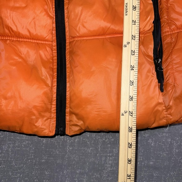 Reebok Jacket Mens Large Orange Hooded Puffer Insulated Full Zip Logo Warm - Picture 7 of 12